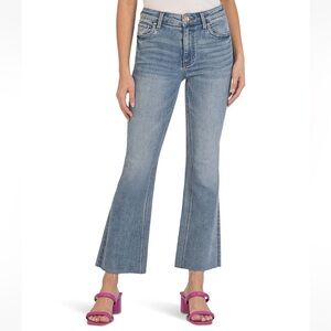 Kut from the Kloth Kelsey High-Rise Fab Ab Ankle Flare Jean Comprehensive Wash